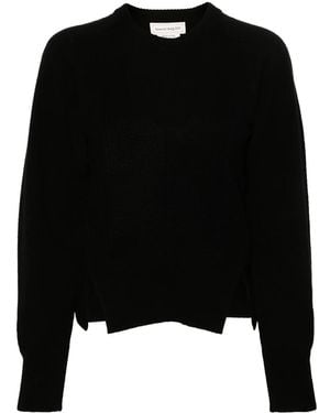 McQueen Gerippter Pullover Im Corsage-Style - Schwarz