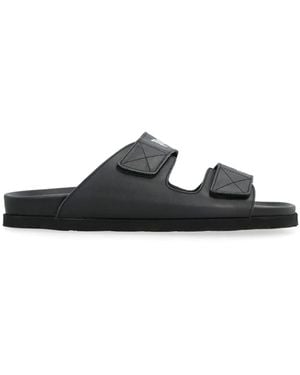 Palm Angels Logo-print Touch-strap Slides - Black