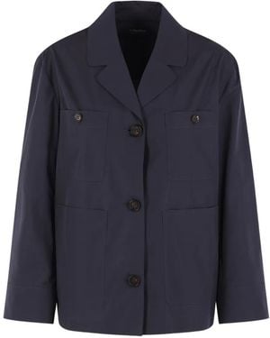 Max Mara Patch-Pocket Cotton Shirt - Blue