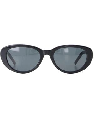 Saint Laurent Lunettes De Soleil À Monture Ovale - Noir
