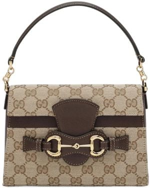 Gucci Small Horsebit Duomo Gg Canvas Tote Bag - Metallic