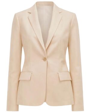 Susan Bender Notched Lapels Blazer - Natural