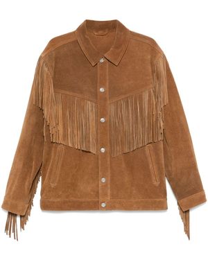 Isabel Marant Fringed Western-Style Leather Jacket - Brown