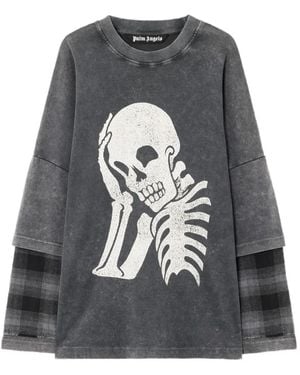 Palm Angels Skull Double Long-Sleeve Shirt - Grey