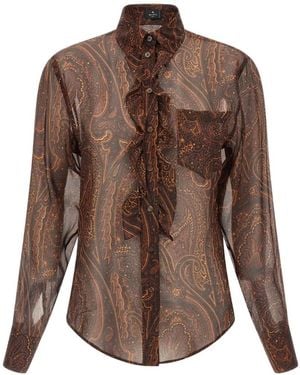 Etro Paisley Silk Shirt - Brown
