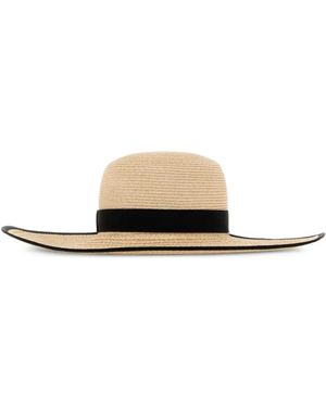 Agnona Hemp Ribbon Hat - White