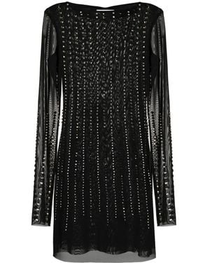 Patrizia Pepe Crystal-Embellished Minidress - Black