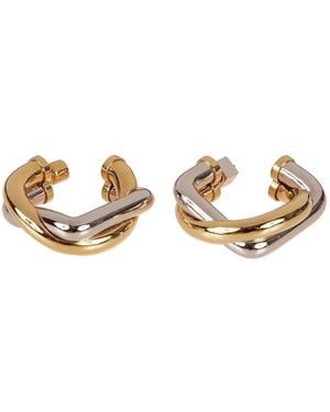 Jacquemus Doppio Intertwined Hoop Earrings - Metallic
