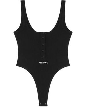 【関税込み】Versace ブラック ラ グレカ ボディスーツ 90_AUD01071-