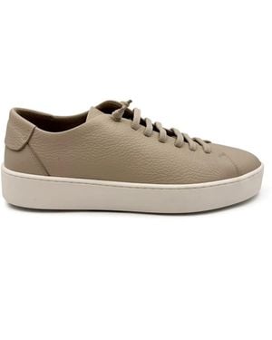 Fabiano Ricci Grained Leather Trainers - Brown