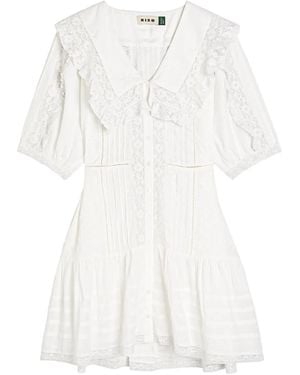 RIXO London Mini-Jurk Met Geborduurd Kant - Wit