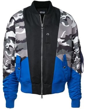 Mostly Heard Rarely Seen Camouflage Print Bomber Jacket - Blue