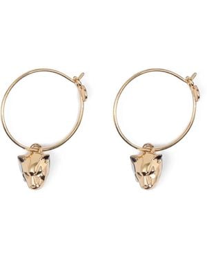 Bimba Y Lola Panther-Head Medium-Hoop Earrings - Natural