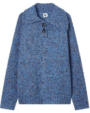 B+ AB Button Collar Jumper - Blue