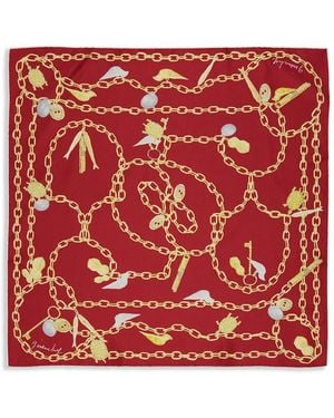 Givenchy Charm-Print Silk Scarf - Red