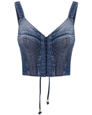 Murmur Denim Corset Top - Blue