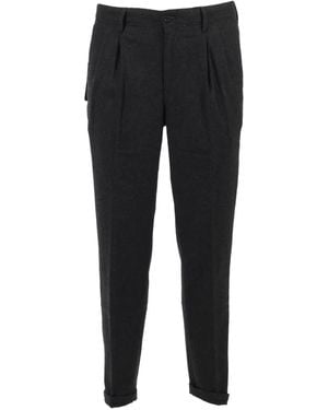 Incotex Pleated Chino Trousers - Black