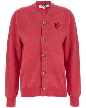 COMME DES GARÇONS PLAY Double Emblem Cardigan - Red