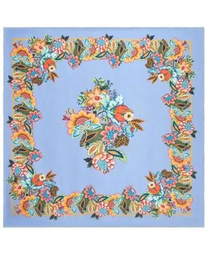 Etro バンダナ ブーケジャカード スカーフ - ブルー