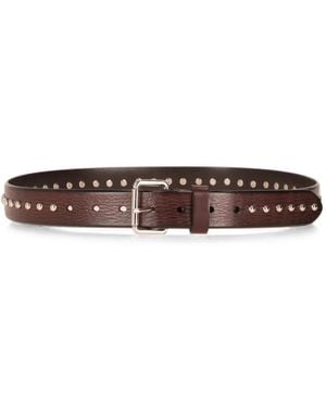 P.A.R.O.S.H. Stud-Embellished Leather Belt - White