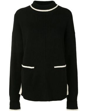 Paule Ka Jersey Con Ribete En Contraste - Negro