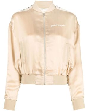 Palm Angels Luxury Track Bomber Jacket Beige - Natural