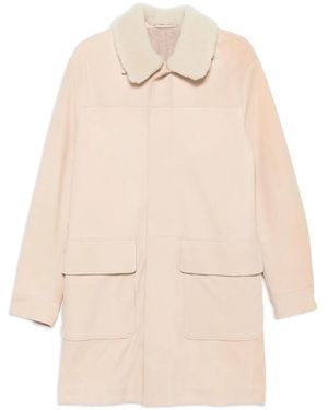 Eleventy Parka Met Lammy Kraag - Naturel