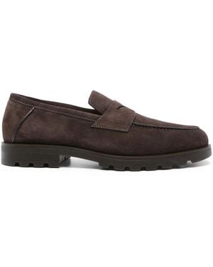 Santoni スエード ローファー - ブラウン