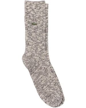 Lacoste Logo-Patch Ribbed Socks - Grey