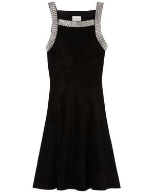 Claudie Pierlot Bead-Embellished Knitted Dress - Black