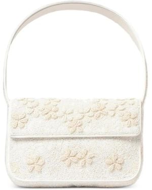 STAUD Bolso De Hombro Tommy Con Cuentas Florales - Blanco