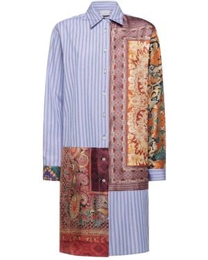 Pierre Louis Mascia Patchwork-Design Shirt - Blue