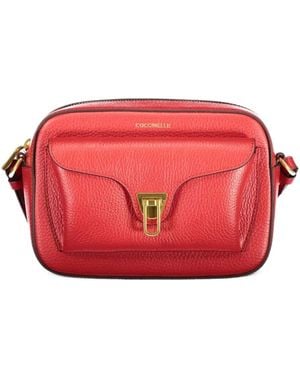 Coccinelle Small Beat Grained-Leather Cross Body Bag - Red