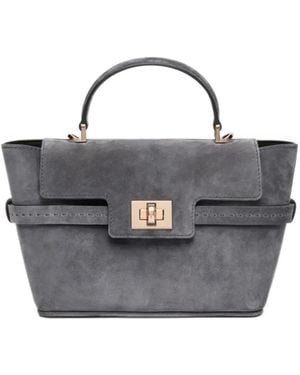 Max Mara Extra Kleine Margaux Tote Bag Aus Wildleder - Blau