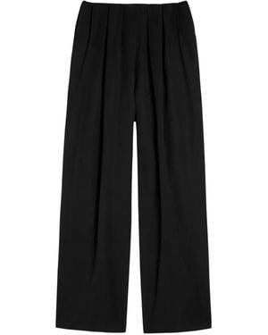 KHAITE Kaia Pleated Wide-Leg Trousers - Black