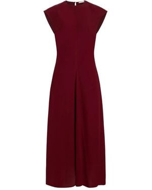 Marie Oliver Abito Midi Zuri Con Maniche Ad Aletta - Rosso