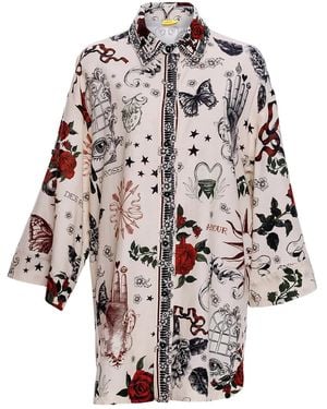 Agua Bendita Chemise Chrissy À Fleurs - Blanc