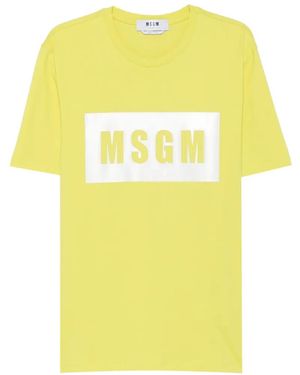 MSGM Logo-Print T-Shirt - Yellow