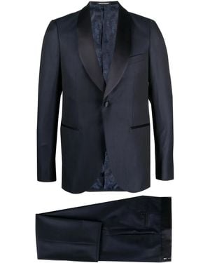 Emporio Armani Satin-Lapel Dinner Suit - Blue