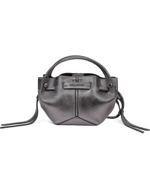 KARL LAGERFELD Bolso Bombonera K/Pierced Mini Metalizado - Gris