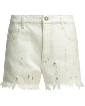 Isabel Marant Shorts Con Dobladillo Deshilachado - Blanco