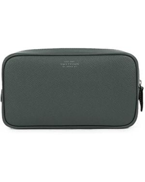 Smythson Trousse Da Bagno Panama Con Logo - Grigio