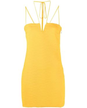 Patrizia Pepe Fitted Mini Dres - Yellow