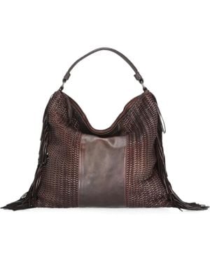 Reptile's House Vasia Fringed Leather Tote Bag - Brown