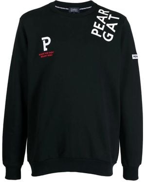 PEARLY GATES Logo-Print Crew-Neck Sweatshirt - Black