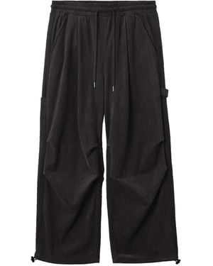 FIVE CM Pleated Corduroy Pants - Black