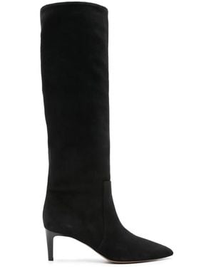 Paris Texas Suede Mid-Calf Boots - Black