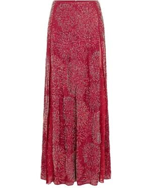 Rabanne Embroidered Pearl Satin Skirt
