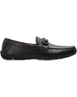 Ferragamo Gancini Ornament Driver Shoes - Black