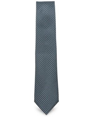 Brioni Cravatta Con Motivo Geometrico - Blu
